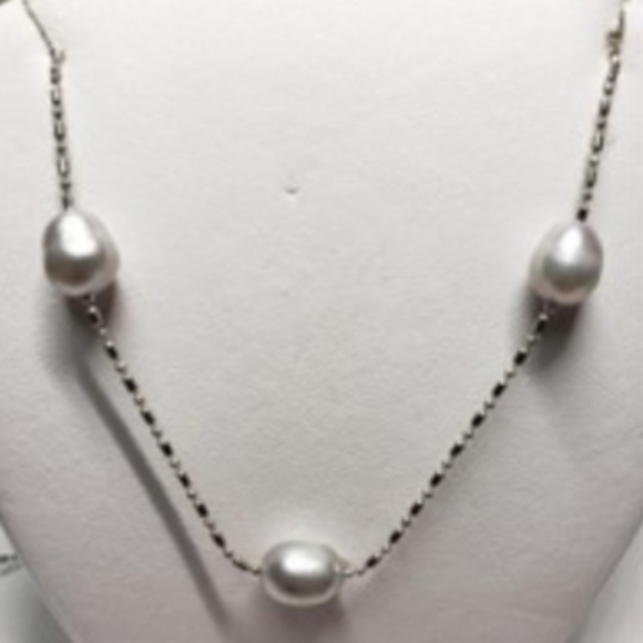 unknown Jewelry - Silver Freshwater Pearl Necklace 18"-FINAL PRICE
